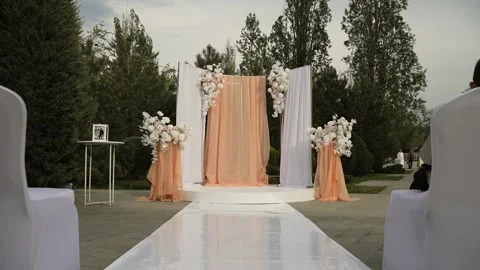 Wedding ceremony decorations Stock Footage 314133606
