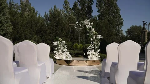 Wedding ceremony decorations Видео 332980511