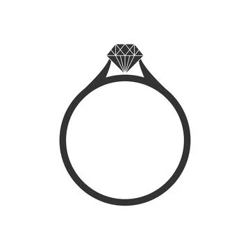 Wedding ceremony diamond ring icon Stock Illustration
