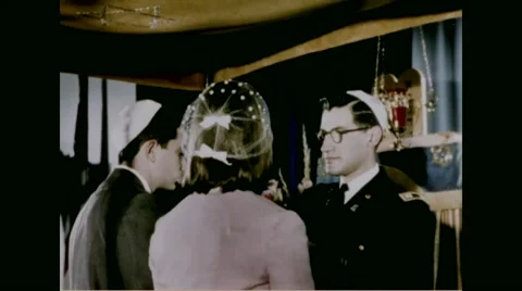 Wedding ceremony of a Jewish couple in chapel Stock Footage