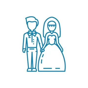 Wedding ceremony linear icon concept. Wedding ceremony line vector sign, symbol Stock Illustration