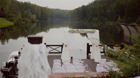 Wedding ceremony on the river Stock Footage 46299616