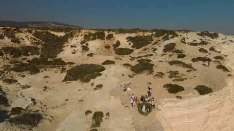 Wedding ceremony on the seashore. 4K Stock Footage 104656372