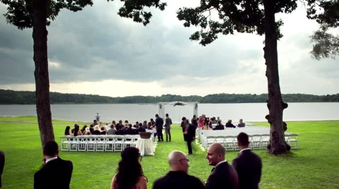 Wedding Ceremony Seating Timelapse Stock Footage 57793138