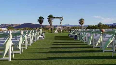 Wedding Ceremony Set-Up Stock Footage 138048160