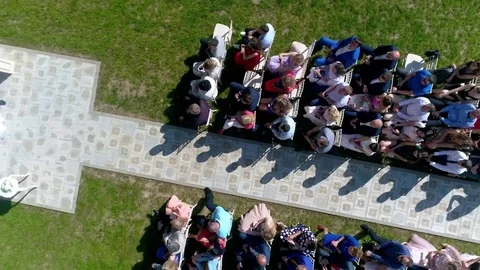 Wedding ceremony. The view from the top Stock Footage 77729053