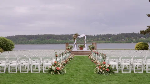 Wedding Ceremony on the Water Front Stock-Footage 301024412