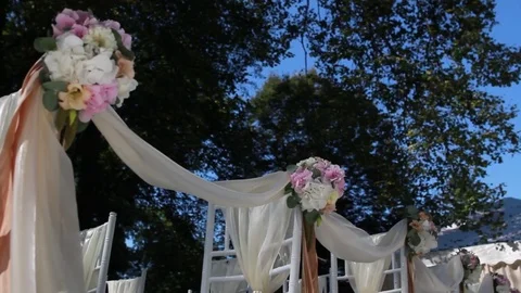 Wedding chairs decoration 動画素材 72117439