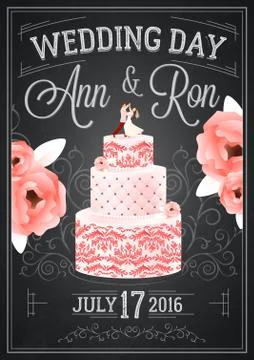 Wedding Chalkboard Poster Illustration