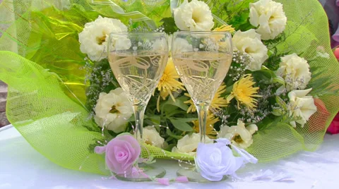 Wedding champagne Stock Footage 31207073