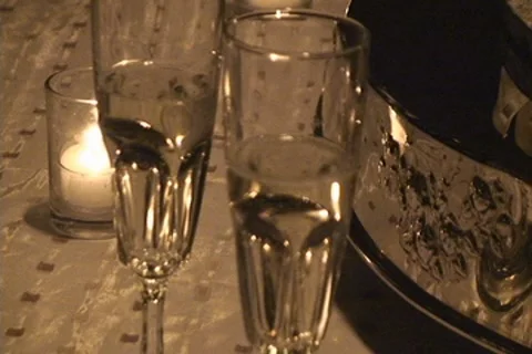 Wedding Champagne Glasses Stock Footage 8518603