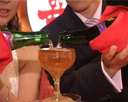 Wedding Champagne Pouring Stock Footage 118602
