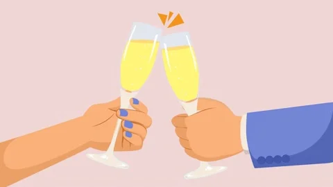 Wedding Champagne Toast 2d Animation Stock Footage 296535554
