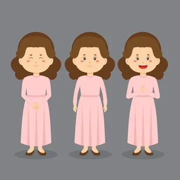 Wedding Character with Various Expression Stock Illustration