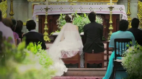 Wedding in church Stock Footage 10785688