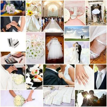 Wedding collage Stock Photos