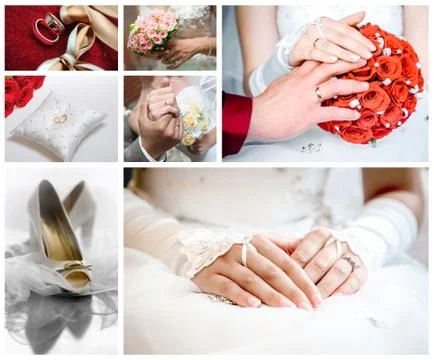Wedding collage Stock Photos