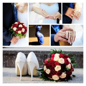 Wedding collage Stock Photos