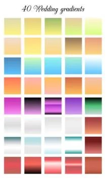 Wedding colors gradients collection.Vector set of gradients for Adobe Stock Illustration