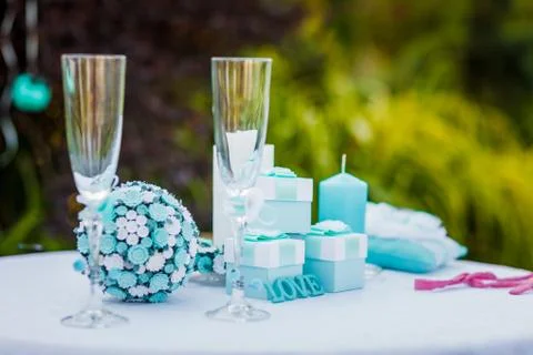 Wedding composition candy bar Stock Photos