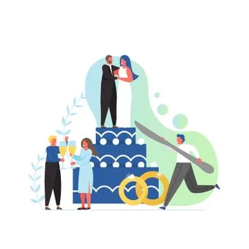 Wedding concept vector flat style design illustration Stock Illustration