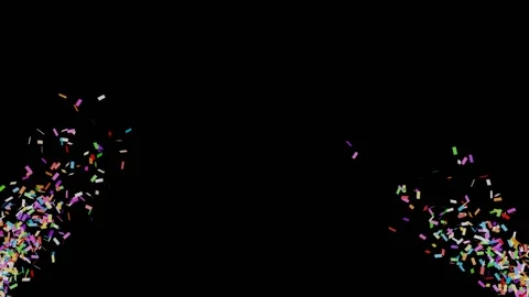 Wedding confetti explosion - multicolored confetti falling with depth of field Stock Footage 121327340