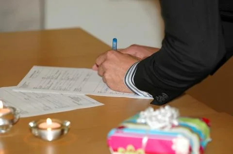 Wedding contract Stock Photos