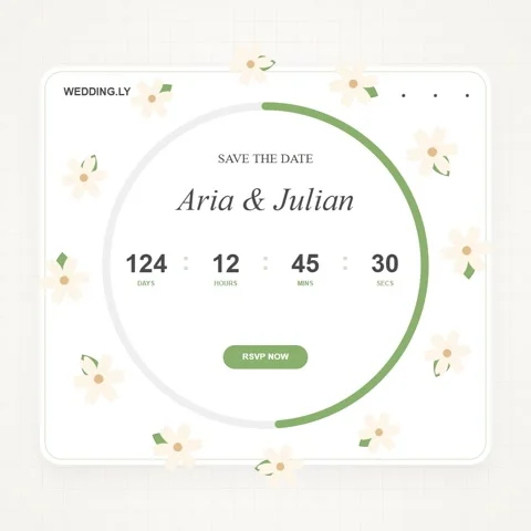 Wedding Countdown Timer Website: Aria &amp; Julian Save The Date Stock Footage 346282003