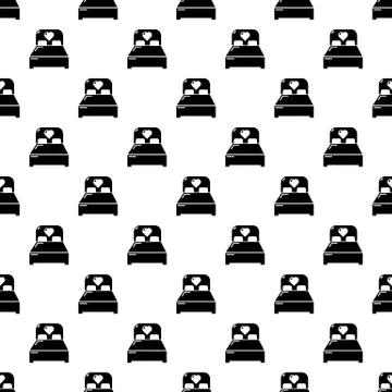 Wedding couple bed pattern seamless Stock Illustration