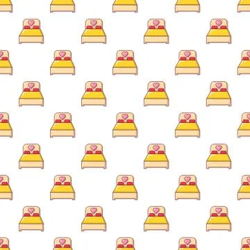 Wedding couple bed pattern seamless イラスト素材
