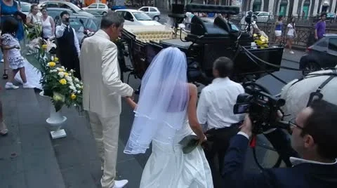 Wedding, couple, cameraman. Stock Footage 12031673