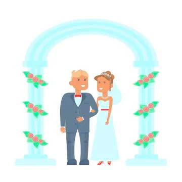 Wedding couple characters Stock Illustration