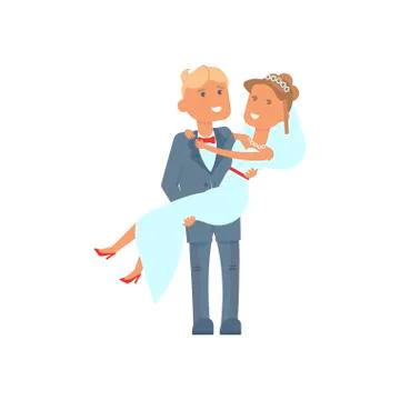 Wedding couple characters Stock Illustration