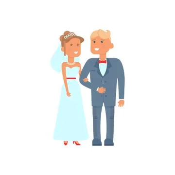 Wedding couple characters Stock Illustration