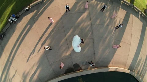 Wedding couple in a dance circle . dance of love Video stock 43328769