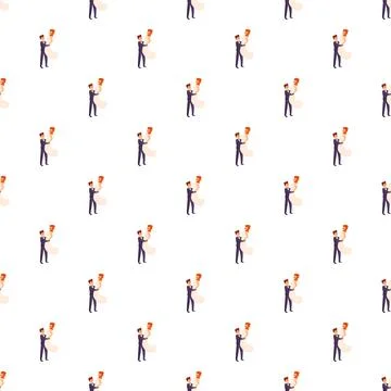 Wedding couple dancing seamless pattern celebrating marriage 库存插图