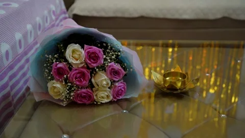 Wedding couple in flower decorations Stock Footage 321039815