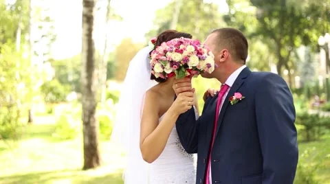 Wedding couple Stockbeeldmateriaal 45833629