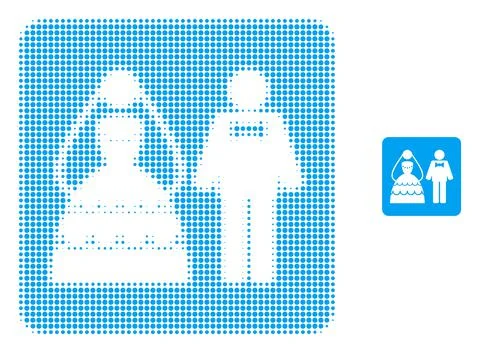 Wedding Couple Halftone Dot Icon Stock Illustration