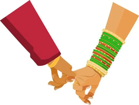 Wedding couple hand Stock Illustration