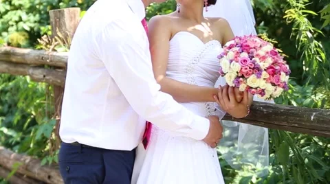 Wedding couple hugging Stockbeeldmateriaal 45833465