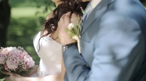Wedding Couple is Hugging Stock Footage 49999925