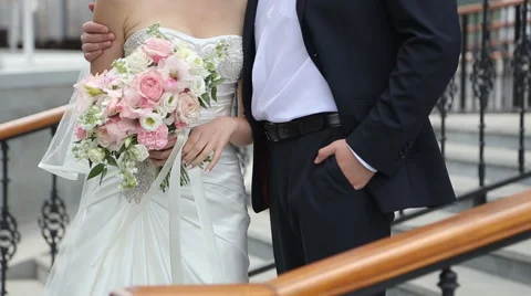 Wedding Couple hugging Stock Footage 54587558