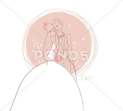 Wedding couple Stock Illustration