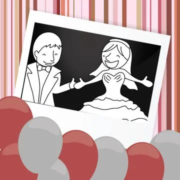 Wedding couple Stock Illustration