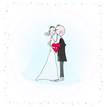 Wedding couple  Stock Illustration