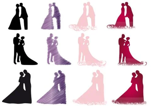Wedding couple Stock Illustration