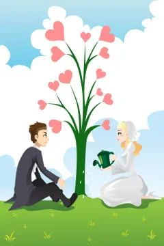 Wedding couple Illustrazione stock