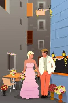 Wedding Couple Stock Illustration
