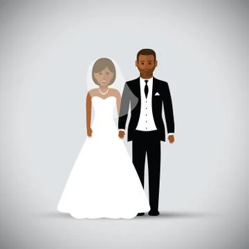 Wedding couple Stock Illustration
